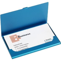 Aluminium Metal Pocket Business Card Holder In Light Blue