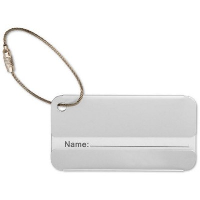 Aluminium Metal Travel Luggage Tag In Matt Silver