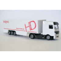 Articulated Truck And Side Skirt Trailer Model In White