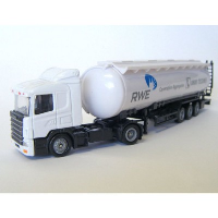 Articulated Truck And Tanker Trailer Model In White