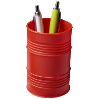 Bardo Oil Drum Style Plastic Pen Pot In Red