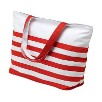 Bi-Colour Beach Bag In Red