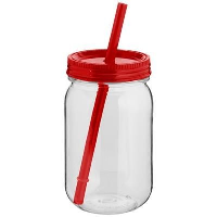 Binx Mason Jar In Transparent-Red