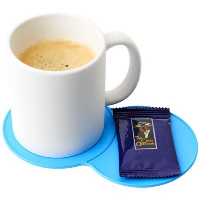 Bit-On-The-Side Plastic Coaster In Aqua