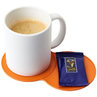 Bit-On-The-Side Plastic Coaster In Orange