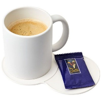 Bit-On-The-Side Plastic Coaster In White Solid