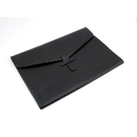 Black Belluno Pu Envelope Style Underarm Portfolio & Laptop Sleeve With Strap