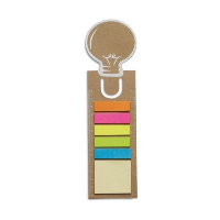 Bookmark Ruler In Beige With Adhesive Note Pad & Index Marker Flags