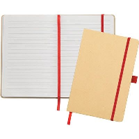 Broadstairs A5 Kraft Paper Notebook In Natural & Red