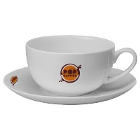 Cappuccino Bone China Mug Cup & Saucer In White