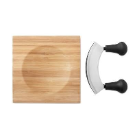 Cheese Or Herb Chopping Board With Curve Blade Cutter