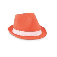 Colour Hat In Polyester Straw With White Colour Band