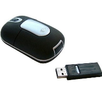 Cordless Optical Mouse In Black & Silver