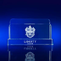 Crystal Glass Business Card Holder Or Letter Rack