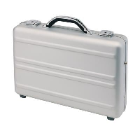 Cyber Executive Attache Briefcase In Silver Aluminium Metal