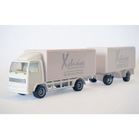 Delivery Truck & Drawbar Trailer Model In White