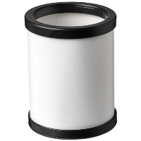 Deva Round Card Pen Holder With Plastic Trim In Black Solid