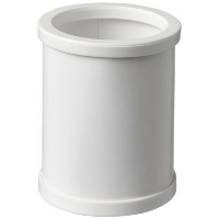 Deva Round Card Pen Holder With Plastic Trim In White Solid