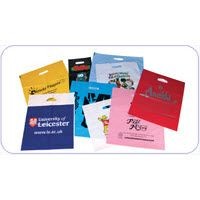 Digital Print Patch Handle Polythene Carrier Bag In White