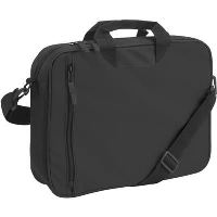 Document Bag With Front Vertical Zip In Black