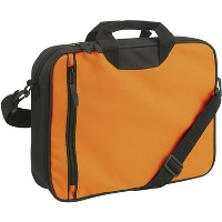 Document Bag With Front Vertical Zip In Orange