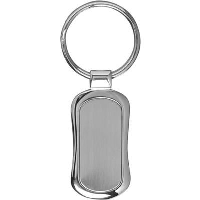 Elongated Metal Keyring In Silver