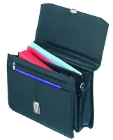 Falcon Faux Leather Executive Briefcase In Black