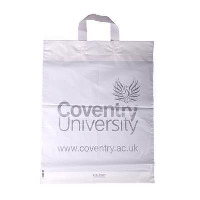 Flexi Loop Polythene Plastic Carrier Bag In White