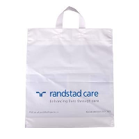 Flexi Loop Polythene Plastic Carrier Bag In White