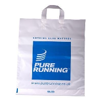 Flexi Loop Polythene Plastic Carrier Bag In White
