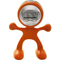 Flexi Man Plastic Alarm Clock In Orange
