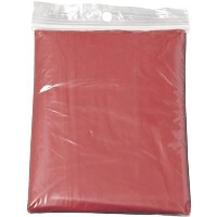 Foldable Translucent Poncho In Red