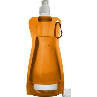 Foldable Transucent Plastic Water Bottle With Belt Clip In Orange