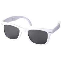 Folding Sun Ray Sunglasses In White Solid