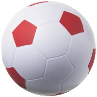 Football Stress Reliever In White Solid-Red