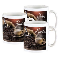 Full Colour Ceramic Pottery Mug In White