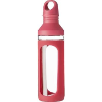 Glass Drink Bottle In Red
