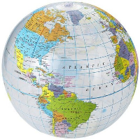 Globe Clear Transparent Beach Ball In Transparent-Multi-Colou