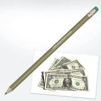 Green & Good Recycled Money Pencil With Eraser In Green