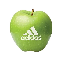 Green Apple With Printed Logo