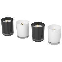 Hills 4-Piece Candle Set In White Solid-Black Solid