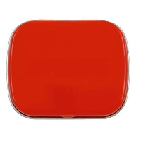 Hinged Tin Of Mints In Red