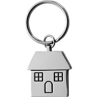 House Shape Metal Keyring In Black Gift Box