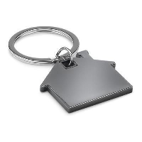 Imba House Shape Stainless Steel Metal And Abs Plastic Keyring In Black