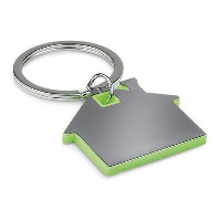 Imba House Shape Stainless Steel Metal And Abs Plastic Keyring In Lime