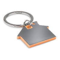 Imba House Shape Stainless Steel Metal And Abs Plastic Keyring In Orange