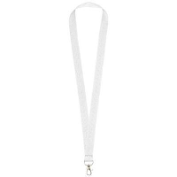 Impey Lanyard With Convenient Hook In White Solid