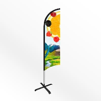 Large Feather Flag Banner With Cross Base