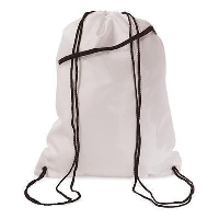 Large Polyester Drawstring Bag In White