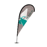 Light Tear Drop Flag With Single Sided Graphic - Parasol Base